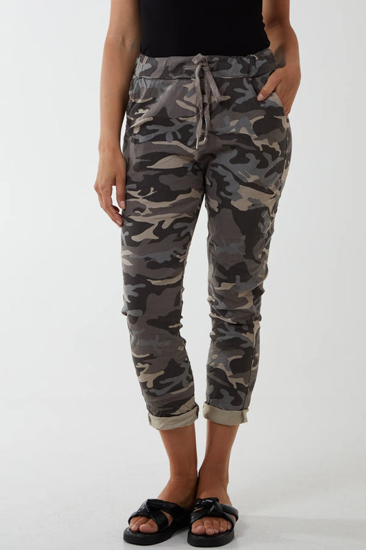 Mocha Camo Magic Stretch Trouers