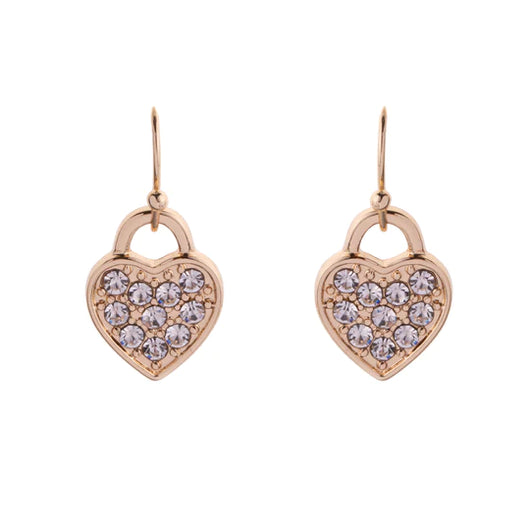 Gold Sweetheart Padlock Earrings