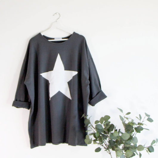 Dark grey scandi star top