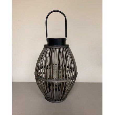 Grey Wooden Lantern,58cm