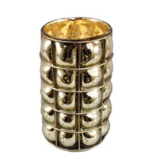 Small Antiqued Silver Blown Glass Vase