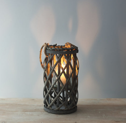 Grey Woven lantern 30cms