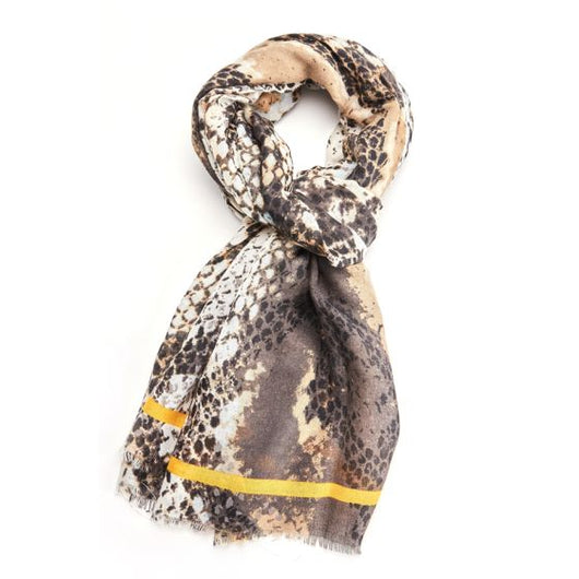 Snake Scarf Mustard Stripe