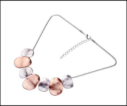 Silver and rose gold Statement Necklace