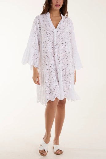 White Embroderie Anglaise Tunic Dress
