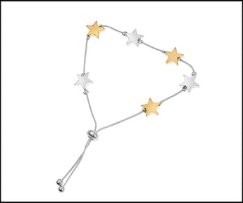 Silver & Gold Heart Bracelet