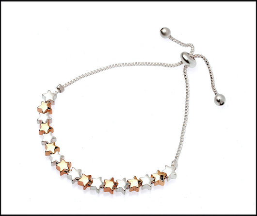 Silver & Rose Gold Star Bracelet