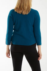 Teal V Neck Jumper