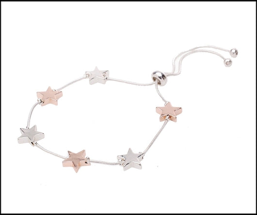 Silver & Rose Gold Star Bracelet