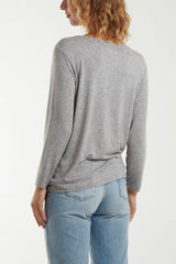 Grey Fine Knit Star  Jumper
