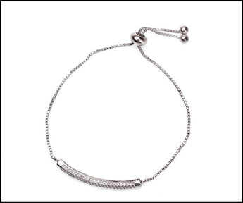 Silver Zirconia Inlaid Bracelet