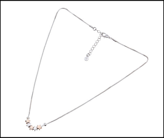 Silver & Rose Gold Stars Necklace