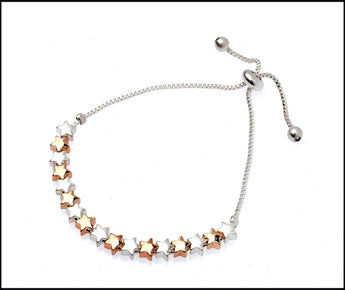 Silver & Rose Gold star Bracelet