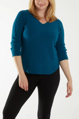 Teal V Neck Jumper