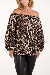 BARDOT LEOPARD PRINT BLOUSE