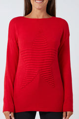 Ribbed Red Star Jumper