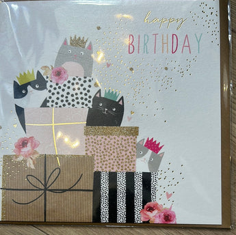 Cats In Presents Birthday Card