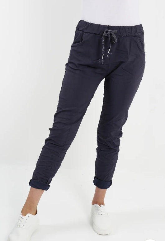 Navy plain Magic Trousers