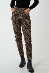 Slim Fit Cheetah Print Jeans