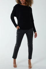 Diamanté shoulder zip jumper