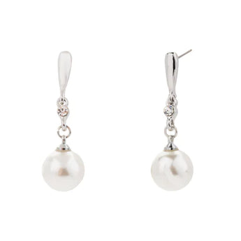 Silver & Pearl Drop Earrings