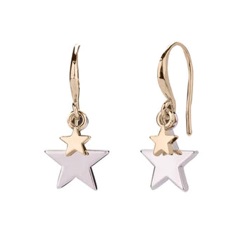Gold & Silver Duo Star Earrings