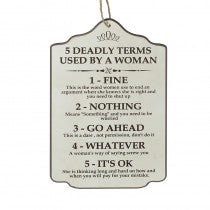 5 Deadly Terms Sign