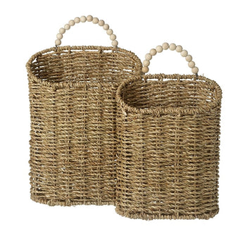 Baskets with bead handles
