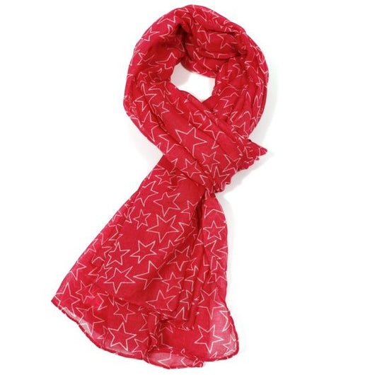 Fuchsia Star Print Scarf