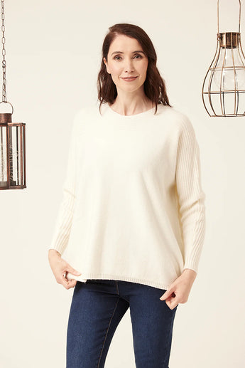 Cream Scoop Neck Jumper