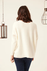 Cream Scoop Neck Jumper