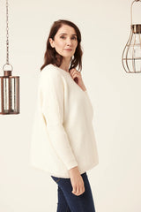 Cream Scoop Neck Jumper