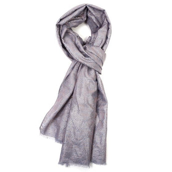 Grey Scarf With Rose Gold Triangles