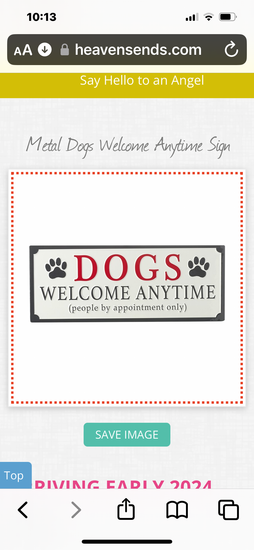 Metal Dogs Welcome Anytime Sign