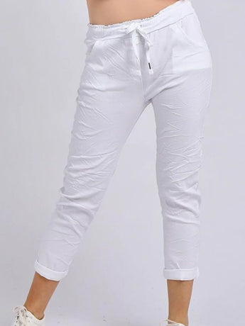 White Plain Magic Trousers