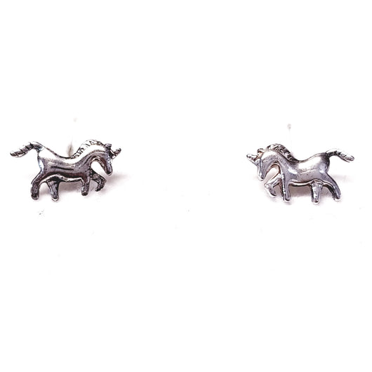 Silver 925 Unicorn Stud Earrings