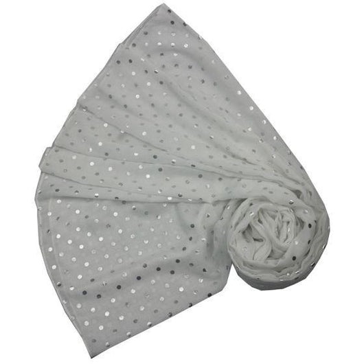 Silver Scarf With Rose Gold Dots