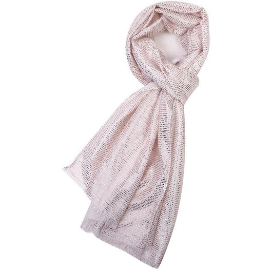 Cream Scarf With Tiny Rose Gold Triangle