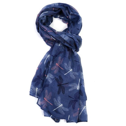 Navy Chic Dragon Fly Scarf