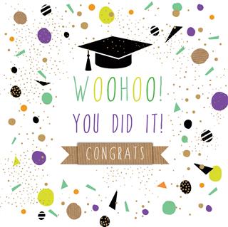 Woohoo Congrats card By Jaz & Baz