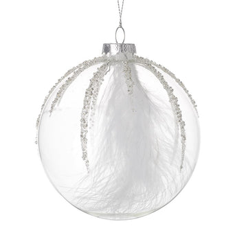 Clear Bauble with feather