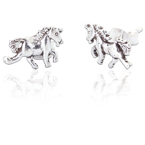 Unicorn Stud Silver Earrings
