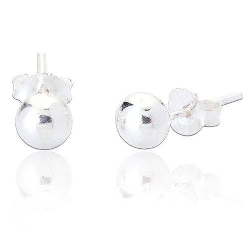 Silver 925 6 Mil Ball Stud Earrings