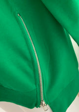Green Sweatshirt With Zip Detail