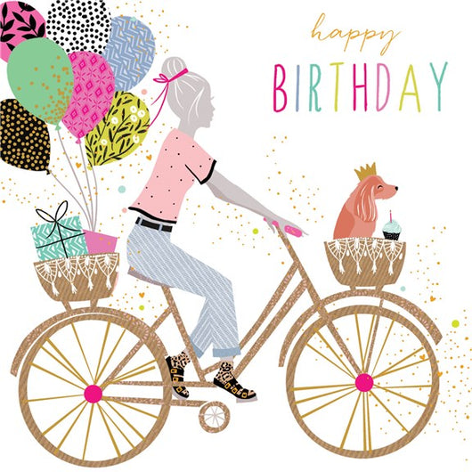 Biking With The Dog Birthday Cards