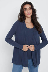Navy Twin Set Vest & Cardi
