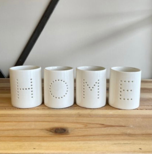 Small Set of 4 HOME T-Light Holders