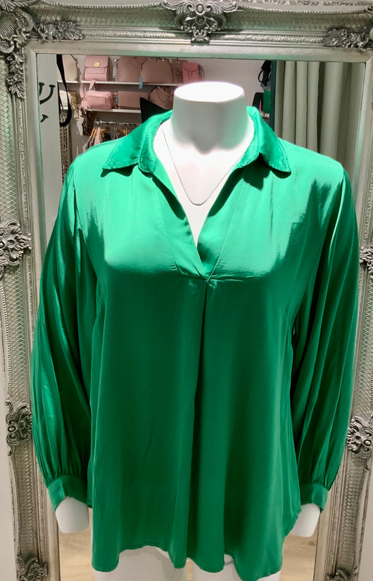 Emerald silk style top