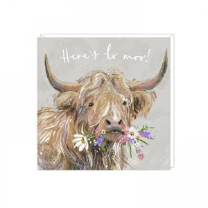 Heres To Moo Greeting Card