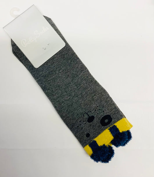 Dark Grey Bear Socks